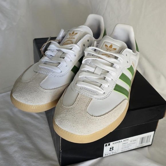 adidas gazelle silver green womens adidas Skateboarding Shoes Samba ADV Cloud White Collegiate Green 9 main image 0